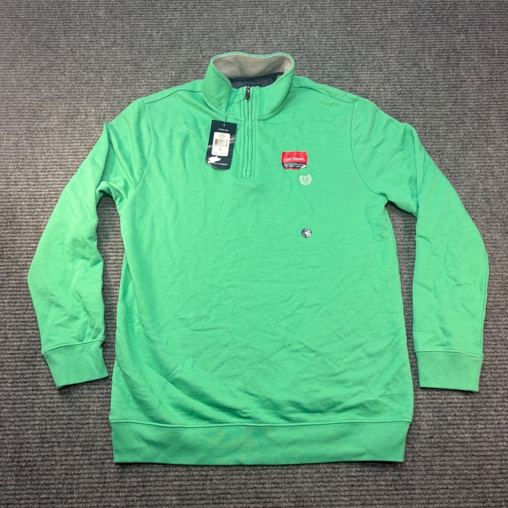 Chaps Mens Ultimate Temp Control Quarter Zip Pullover Green M 149K02